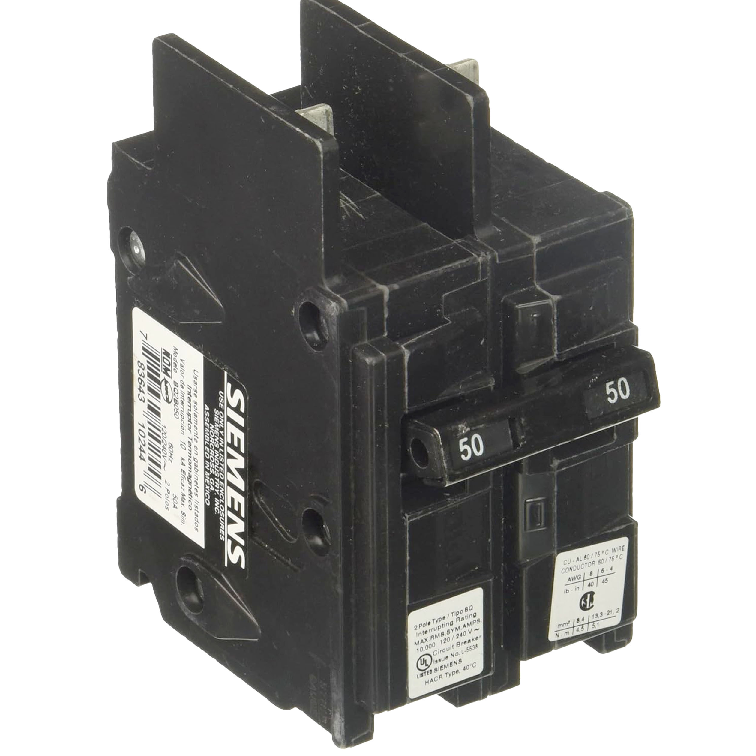 SIEM5 BQ2B050 2P 50A 120/240V CB